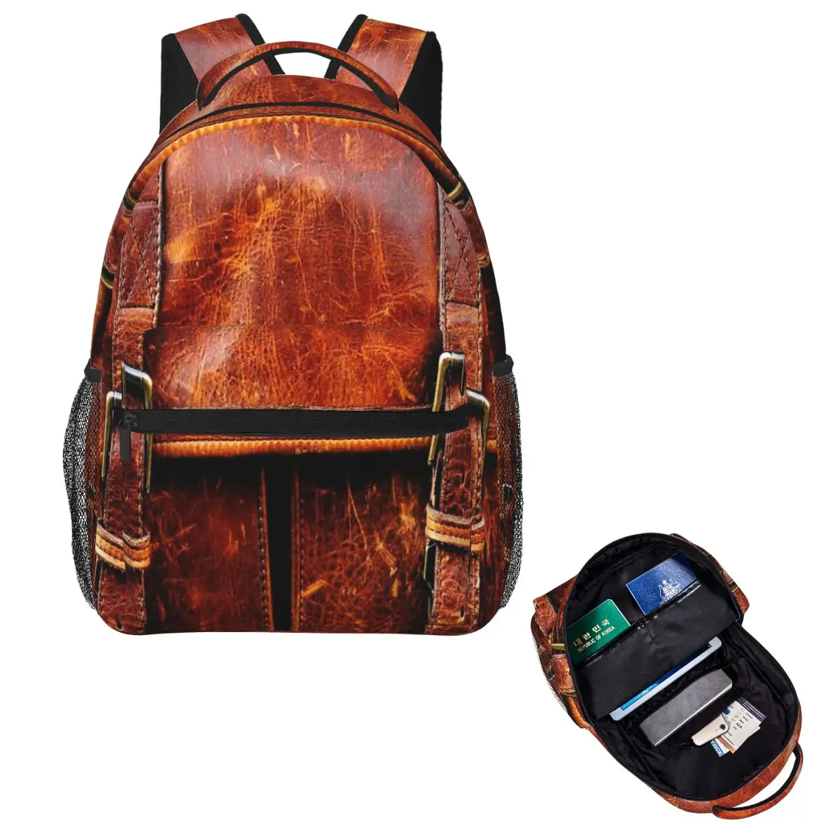 

LEATHER Backpack Hot Sale Daypack Large Capacity Children BookBag School Bag Shoulder Bags for Men Women