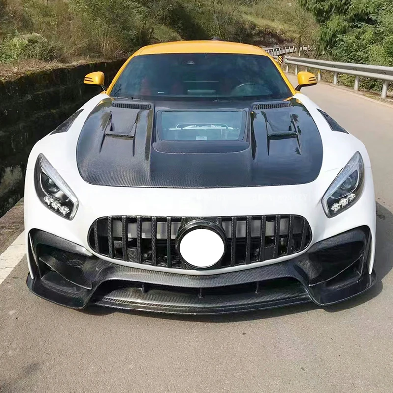 Carbon Fiber Clear Vent Hood For  Benz Amg Gt Gtc Gts Gtr Carbon Bonnet