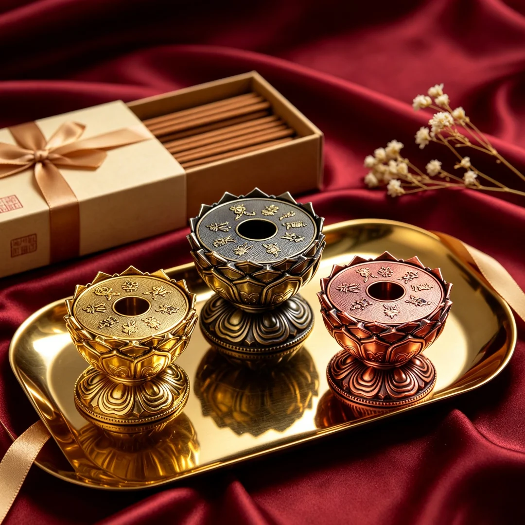 Lotus Prayer Wheel Stand Eight Auspicious Symbols Base Tibetan Buddhist Altar Decor Meditation Gift