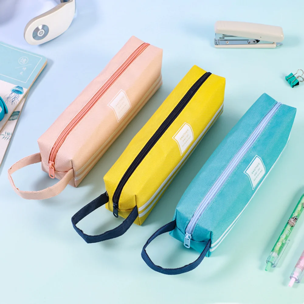 Large Capacity Oxford Cloth Pencil Bag Stationery Holder Pencil Case Storage Box Zipper Pencil Pouch Student School Supplies