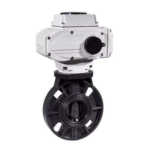 

DN50 AC220V Электрический пластиковый фланцевый дроссельный клапан из ПВХ
