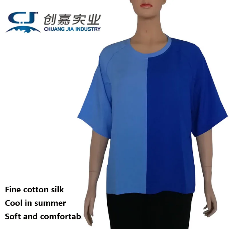 

High-quality Cotton Silk Summer Women's Short-sleeved Crewneck T-shirt Match Color Comfortable Pullover Original Design Clothes