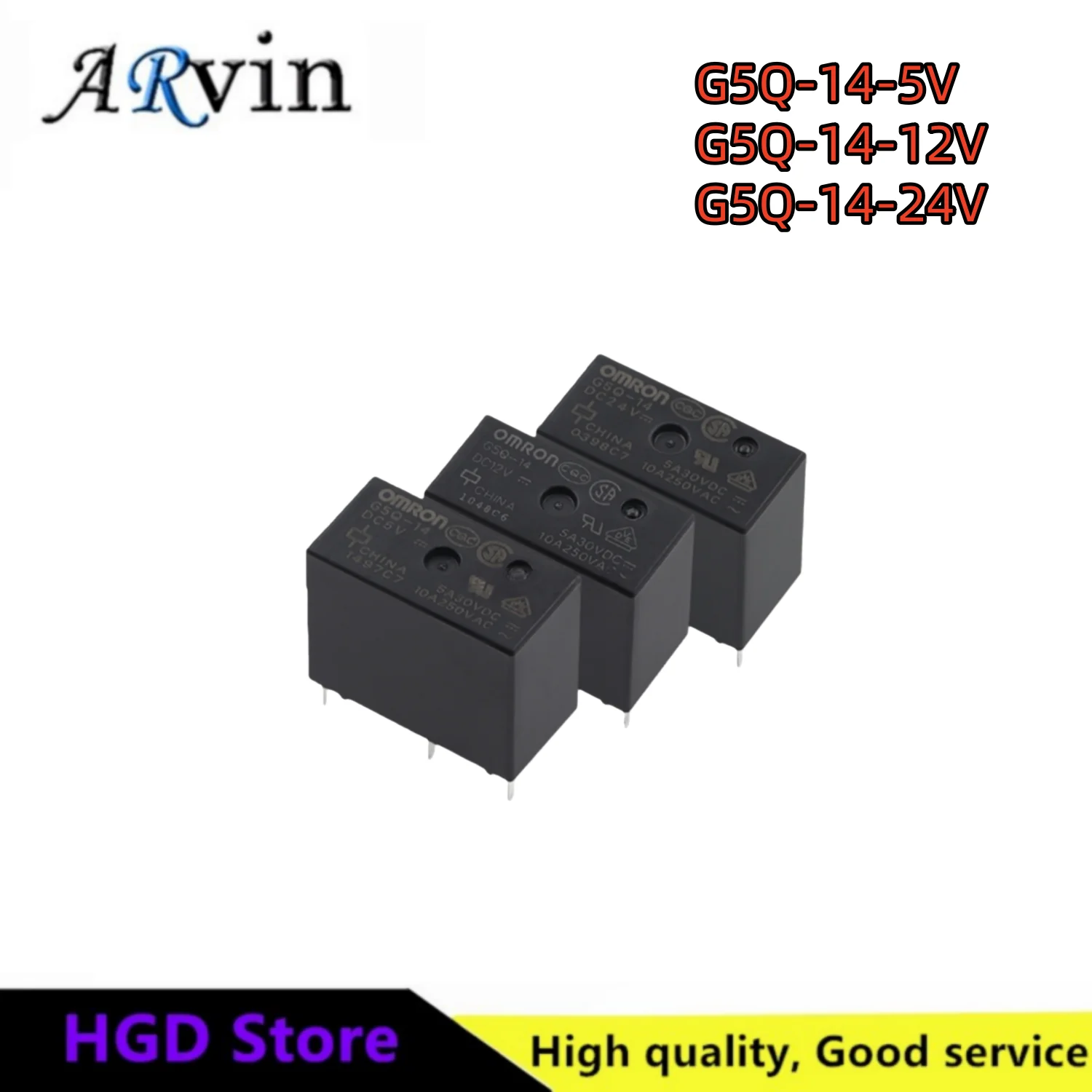 5pcs Relay G5Q-14-5V G5Q-14-12V G5Q-14-24V 10A 5V 12V 24V 5PIN