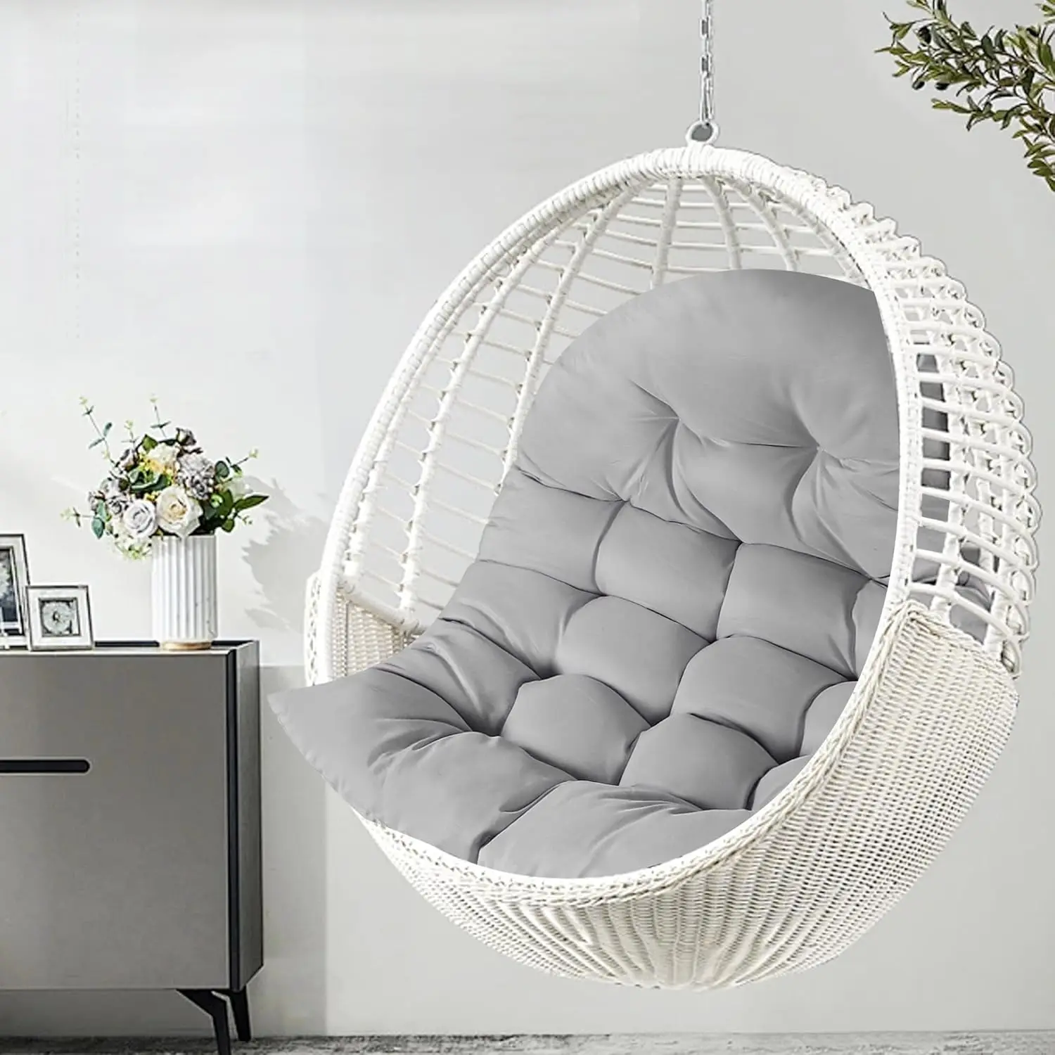 

Thicken Egg Chair Cushion Replacement, Outdoor Hammock Swing Chair Cushions, Hanging Wicker Basket Seat Pad with High Elasticity