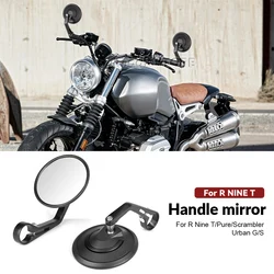 New Motorcycle Round Handlebar Bar End Rear View Mirrors For BMW R9T RNINET Pure R NINE T Scrambler RnineT Urban G/S 2020-2023