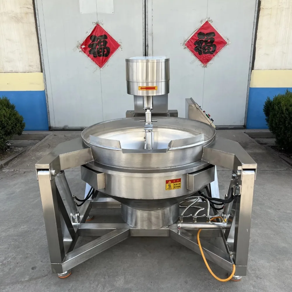 Industrial Best Selling Sauce Gravy Cooking Pot Gas Steam Thermal Oil Planetary Full Automatic Cooking Mixer Machine