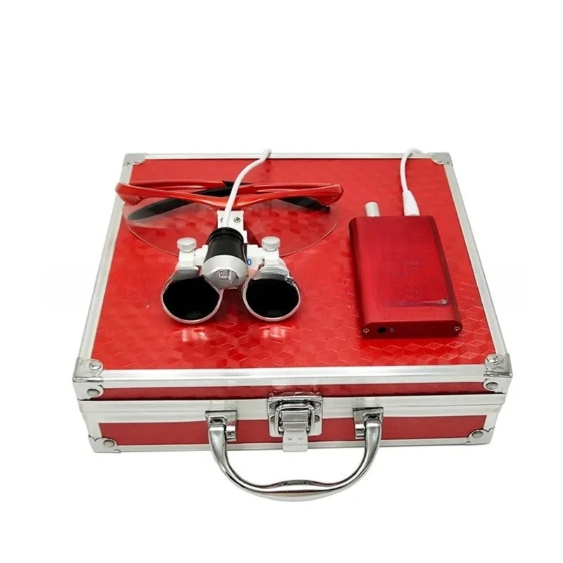 

Dental magnifying glass for surgical surgeons with dental LED headlights, oral implant lighting inspection equipment