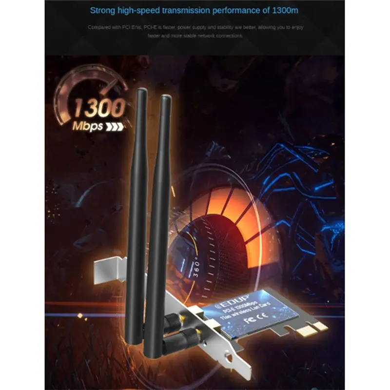 

M85K PCIE Wireless Card 1300M Dual-Band Gigabit Network Card Desktop Computer Built-in Network Card Wifi Receiver