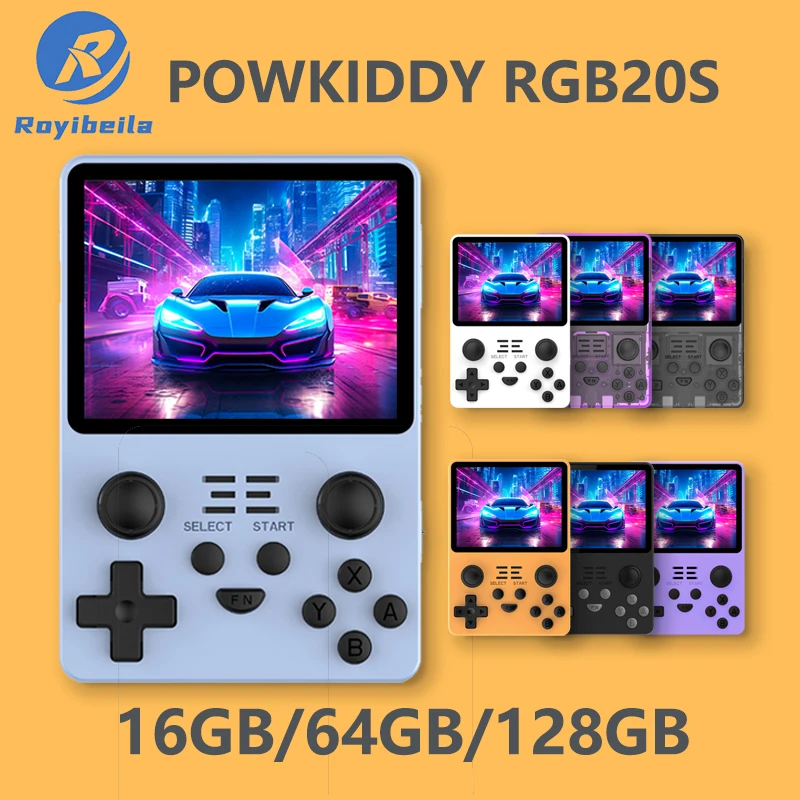 NEW RGB20S 3.5-Inch 4:3 IPS Screen Retro Handheld Game Console Open Source System RK3326 Dual Card Children's Gifts