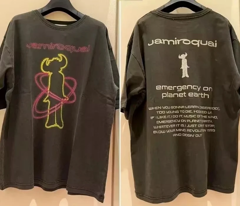 Jamiroquai "Japan Tour '93" Vintage Band T-Shirt Baumwolle Grafik-T-Shirt Herren Damen Sommer Streetwear – Detail 3