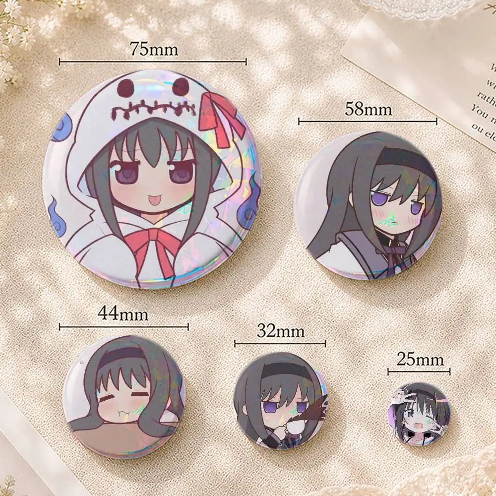 

Puella Magi Homura Akemi Custom Printed Tinplate Pins Personalized Lapel Badge Gifts