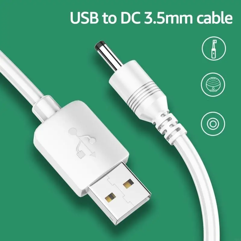193A USB to DC3.5x1.35mm Power Cord for Toothbrush 0.5/1/1.5meters Fan Charging Cord