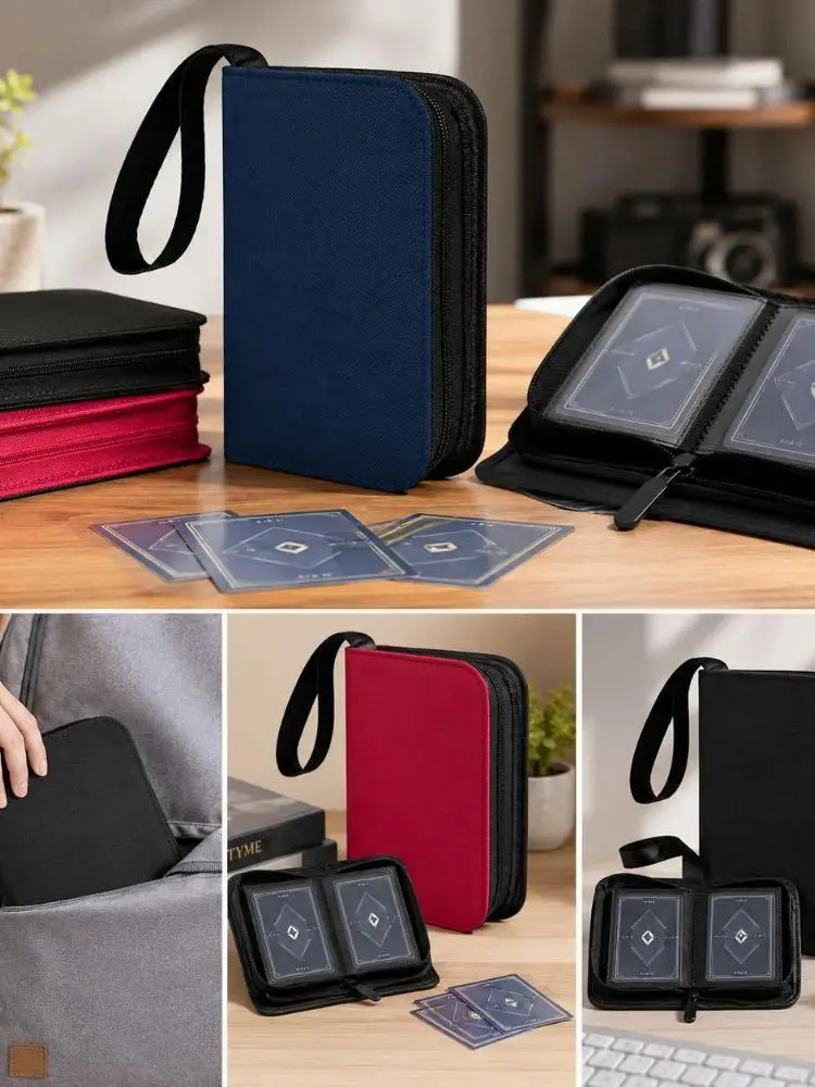 Przenośny album na karty kolekcjonerskie z 40 kieszeniami, 3x4 cale, skórzany organizer na fotokarty z diamentowym wzorem, wytrzymały mini segregator na karty, kolekcja kart. — zdjęcie produktu 7
