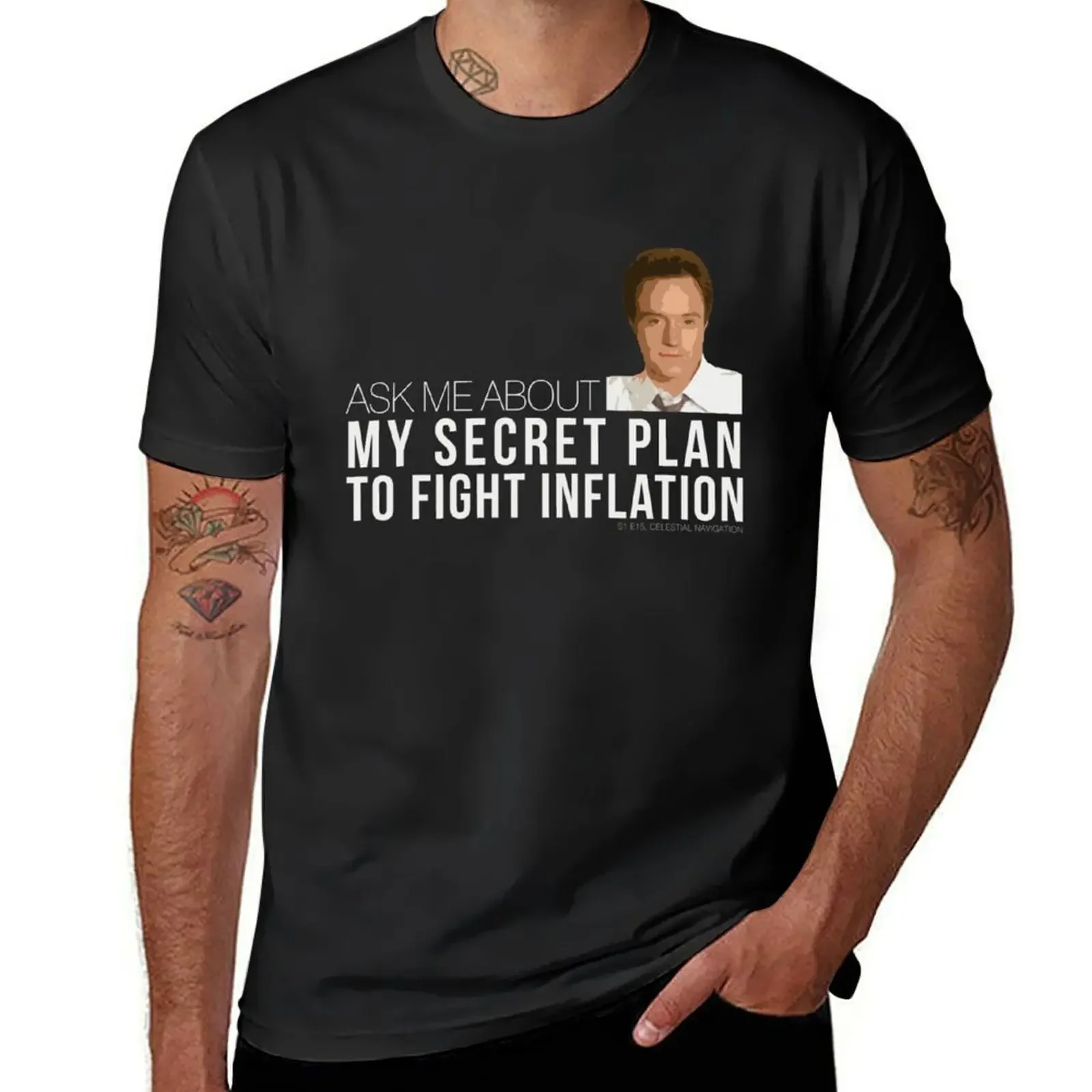 Josh Lyman Tee - Secret Plan to Fight Inflation T-Shirt customs Aesthetic clothing mens big and tall t shirts