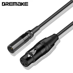 DREMAKE XLR Female to Mini XLR Male Adapter Cable Mini XLR to XLR Microphone Audio Converter Cable for Camera XLR to Mini-XLR