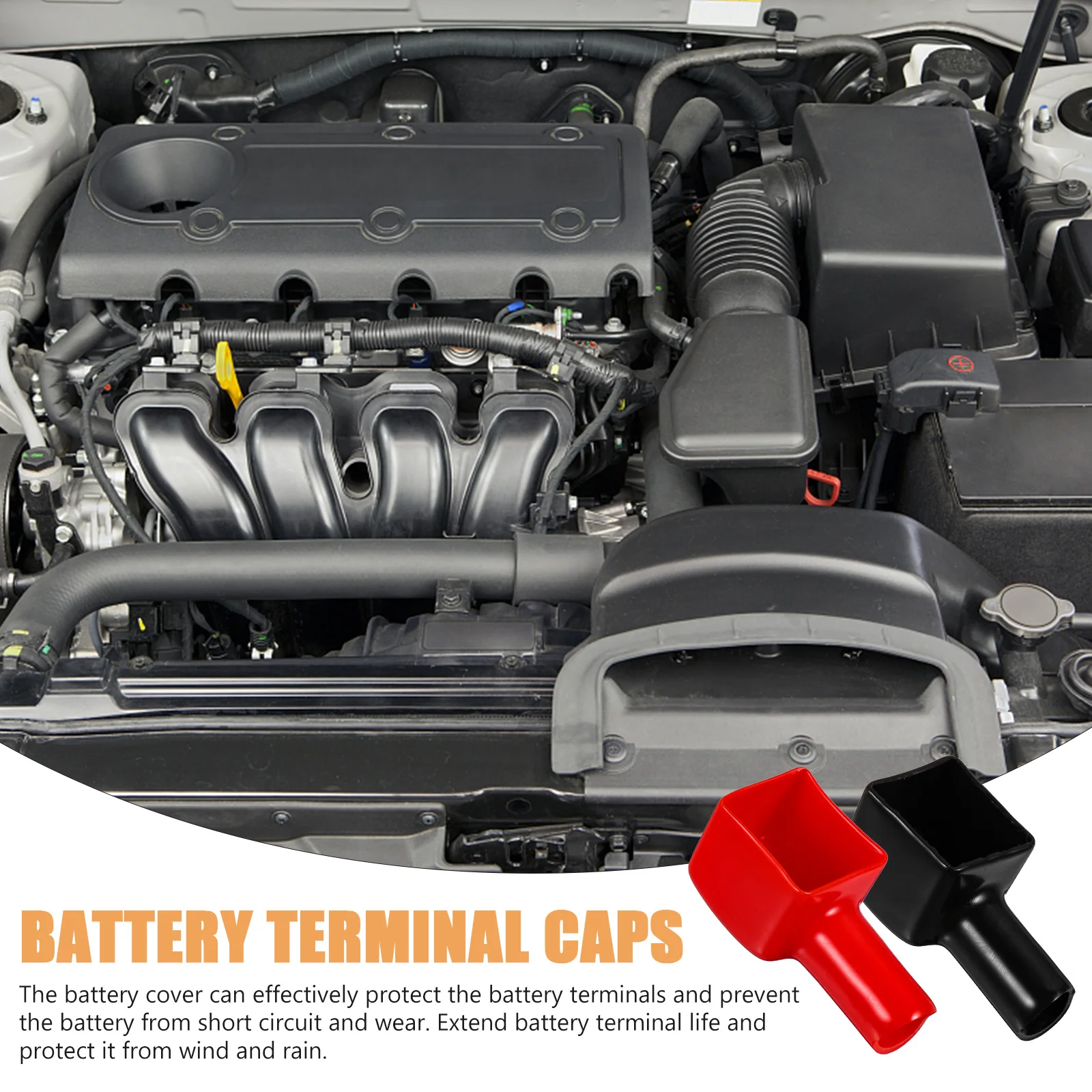 

6Pcs Terminal Protector Covers Durable PVC Positive Negative Terminal Caps for Car Marine Rv Cable Protection