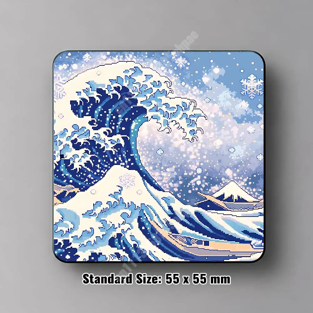 The Great Wave Off Kanagawa Magnetic Sticker Reusable Fridge Decal for Metal Surfaces Magnet Marker