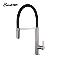 Kitchen Faucets Patent Design 360 Swivel Solid Brass Single Handle Mixer Sink Tap Pull Out Down Kitchen Faucet In Brushed Nickel