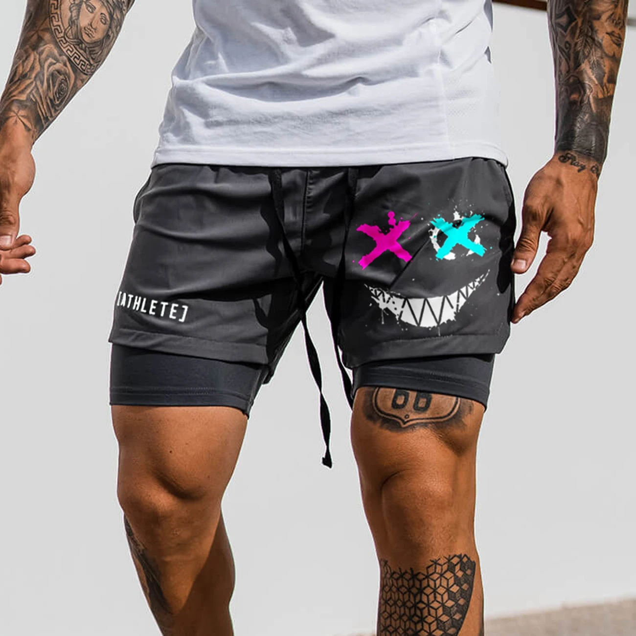 Performance Shorts For Men Spring Summer Casual Loose Sports Running Basketball Bicycle Short Pants Printing Seaside Shorts