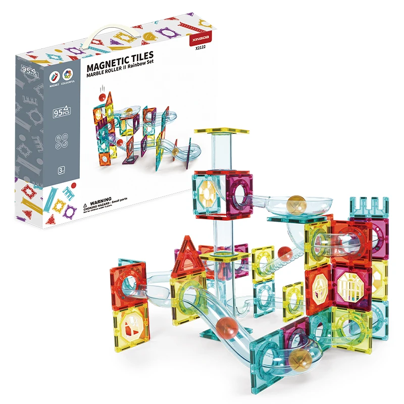 أنابيب مغناطيسية ملونة، مجموعة مكعبات بناء مغناطيسية ملونة فاخرة، ألعاب تعليمية جذعية - ألعاب إبداعية ذاتية الصنع