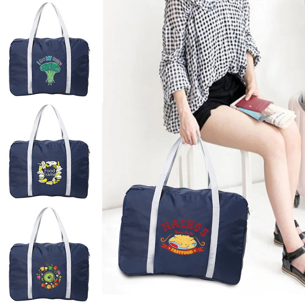 

Fashion Food Pattern Unisex Folding Bag Portable Waterproof Bag New Large Storage Bag