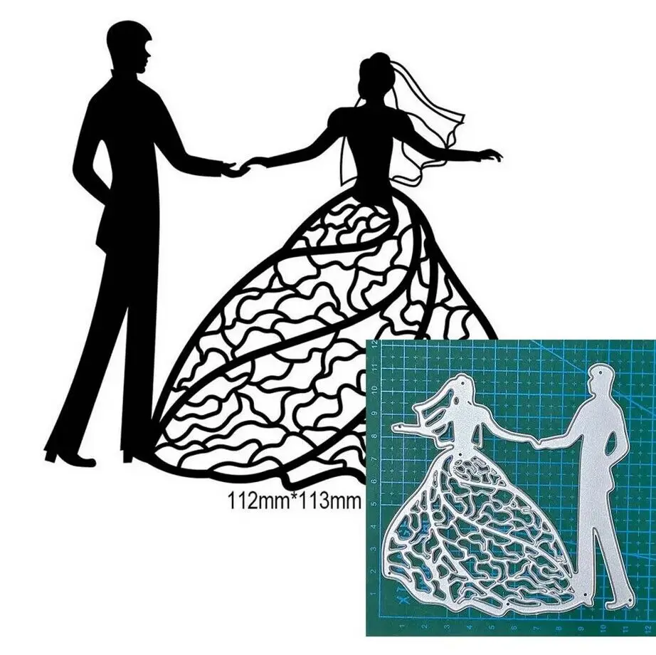 Wedding Bride Proposal Couple Metal Cutting Dies Stencils For DIY Scrapbooking Album Paper Card Craft Embossing Die Cuts Stencil