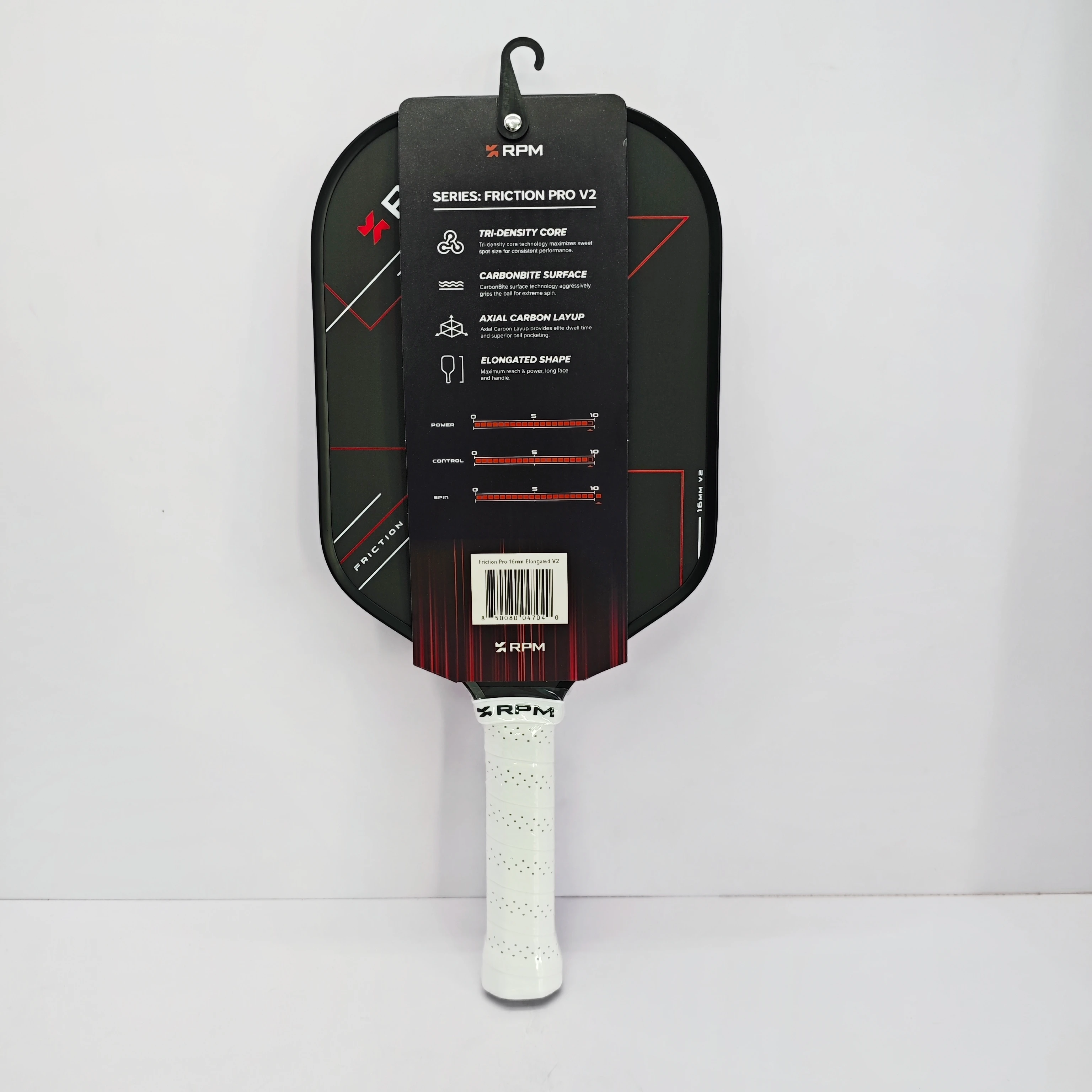 RPM Friction Pro V2 Elongated 16mm Carbon Fiber Pickleball Paddle James Ignatowich Signature Outstanding Spin & Power image 2