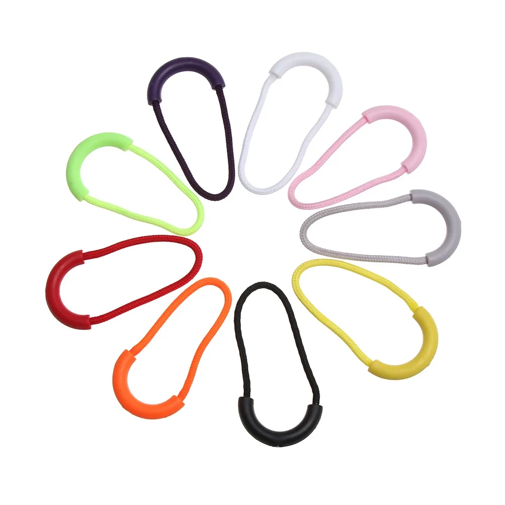 10 unids/pack mezcla de colores en forma de U cordón con cremallera correa Lariat para ropa equipaje y bolsos accesorios duraderos con tirador de cremallera