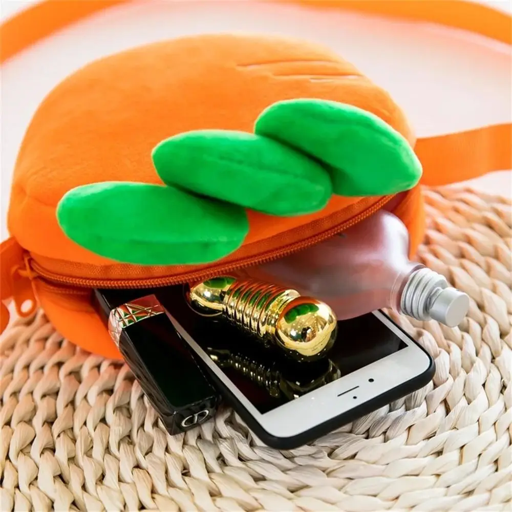 Lovely Strawberry Carrot Bag Messenger Cute Fruit Shoulder Bags Cartoon Kawaii Crossbody Bag Coin Purse