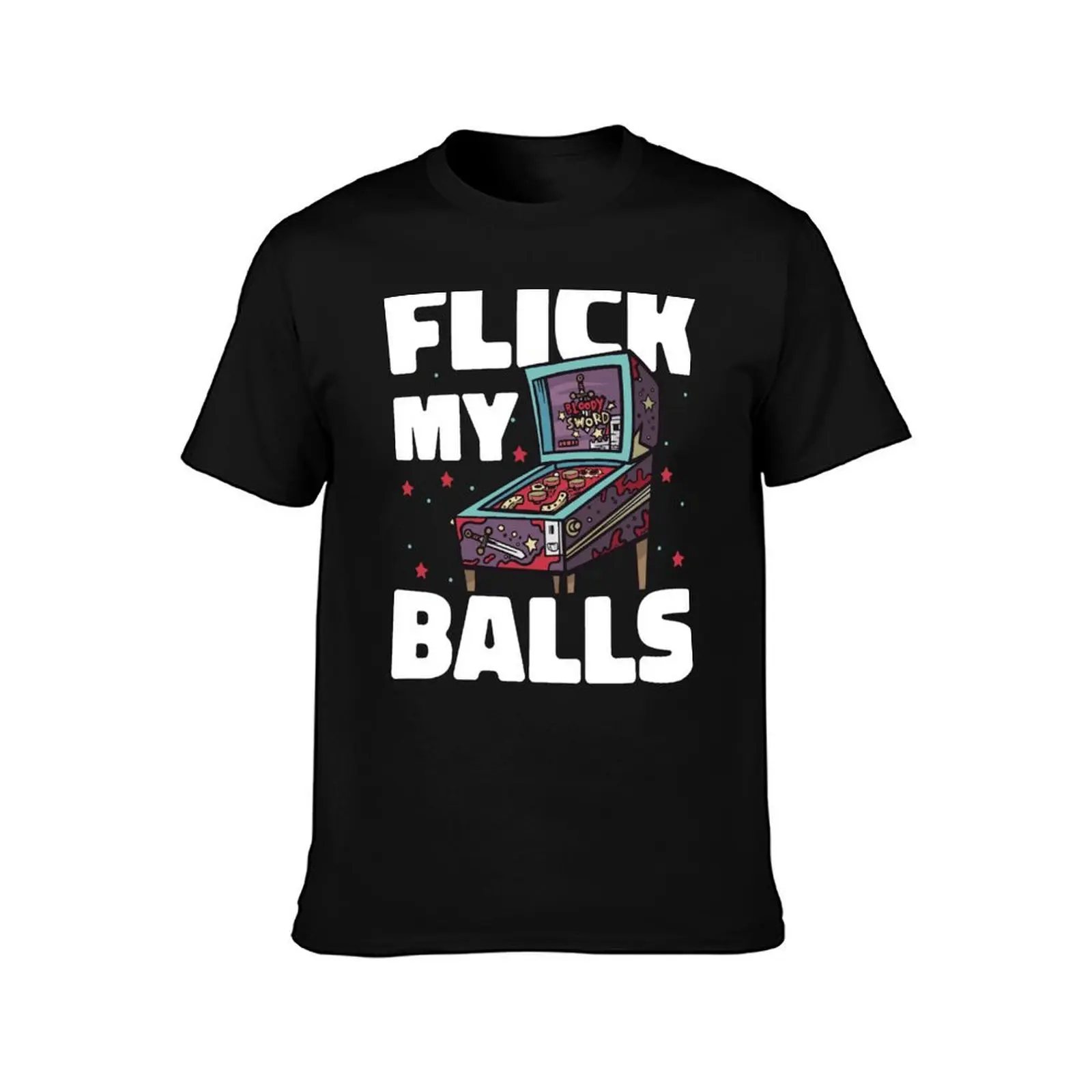 Funny Retro Pinball Machine Cartoon T-Shirt All Weather Casual Short Sleeve T-Shirt