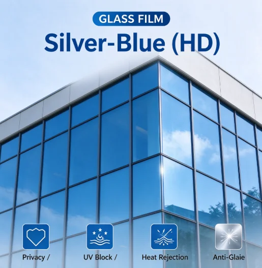 HD HD PET Silver Blue Privacy Window Film Roll One Way Vision Anti UV Heat Control DIY Glass Tint For Home Office Commercial Glass - Aliexpress Deal