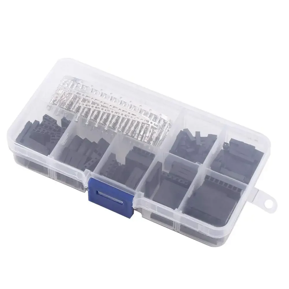 Jumper Terminal Header Kit, 310 Pcs Connector Kit 2.54mm Male Female Jumper Wire Pin Header Connector Kit with Storage Box