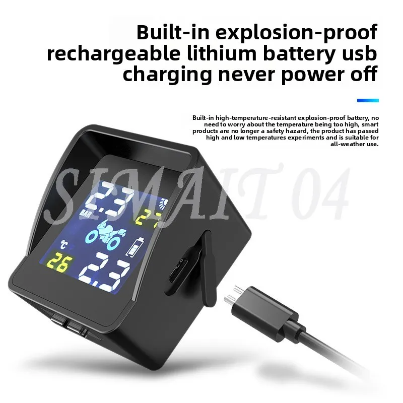 نظام مراقبة ضغط الإطارات اللاسلكي للدراجات النارية بعجلتين TPMS عالي الدقة لضغط الإطارات