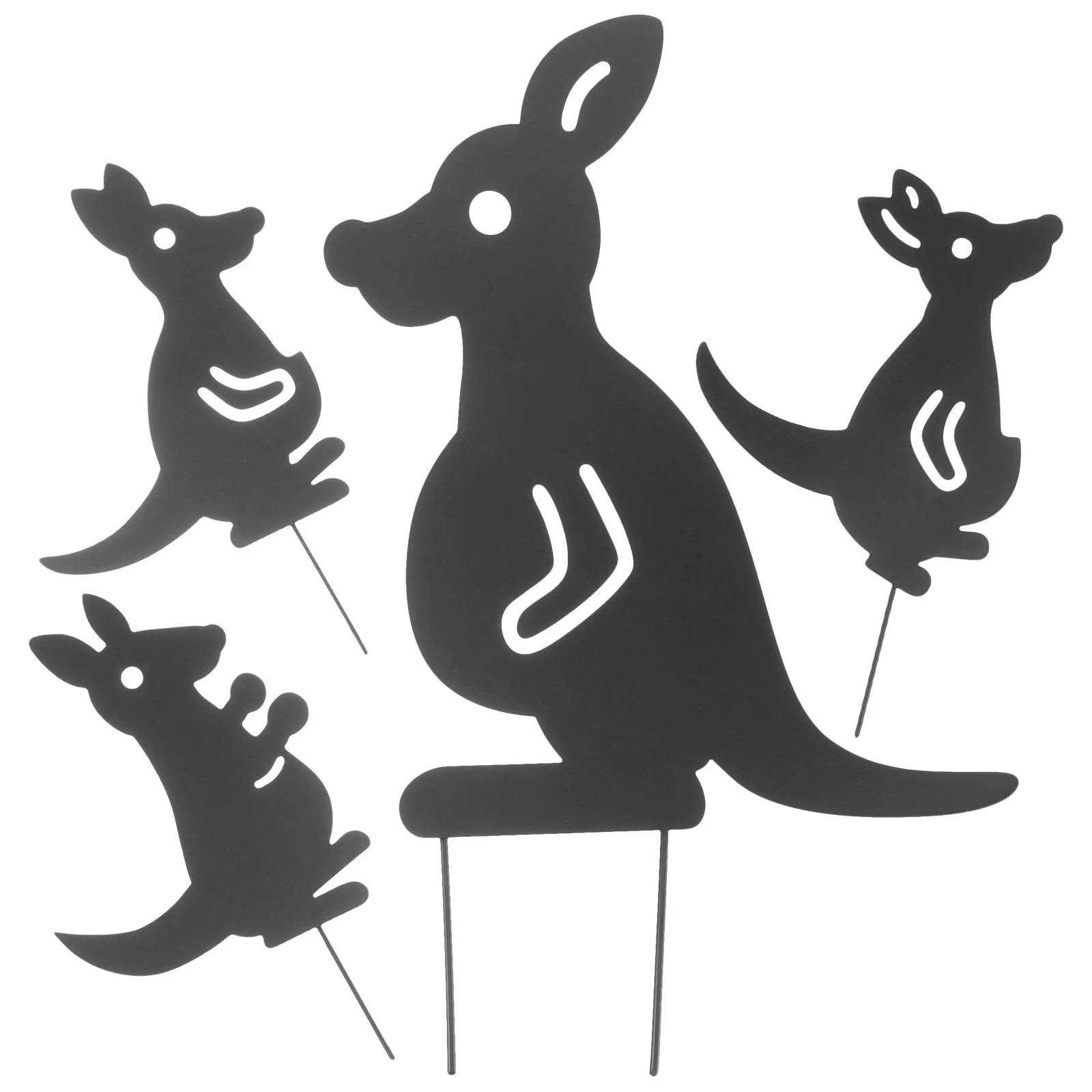 

4Pcs Iron Animal Decor Garden Stake Rustproof Outdoor Yard Lawn Ornament for Patio Flower Bed Fence Decoration