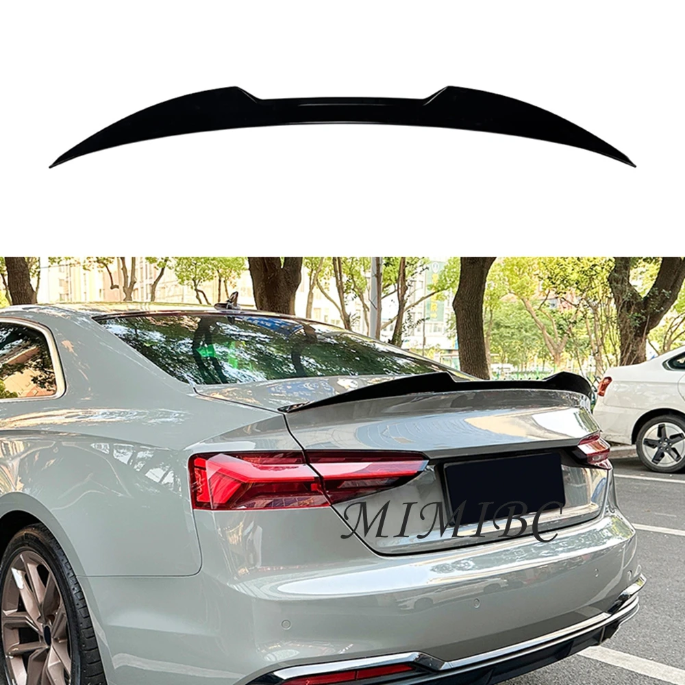 

For Audi A5 F5 Coupe 2017-2024 Gloss Tail Tailgate Splitter Lip Spoilers Rear Trunk Spoiler Wing ABS Tail Trunk Lip