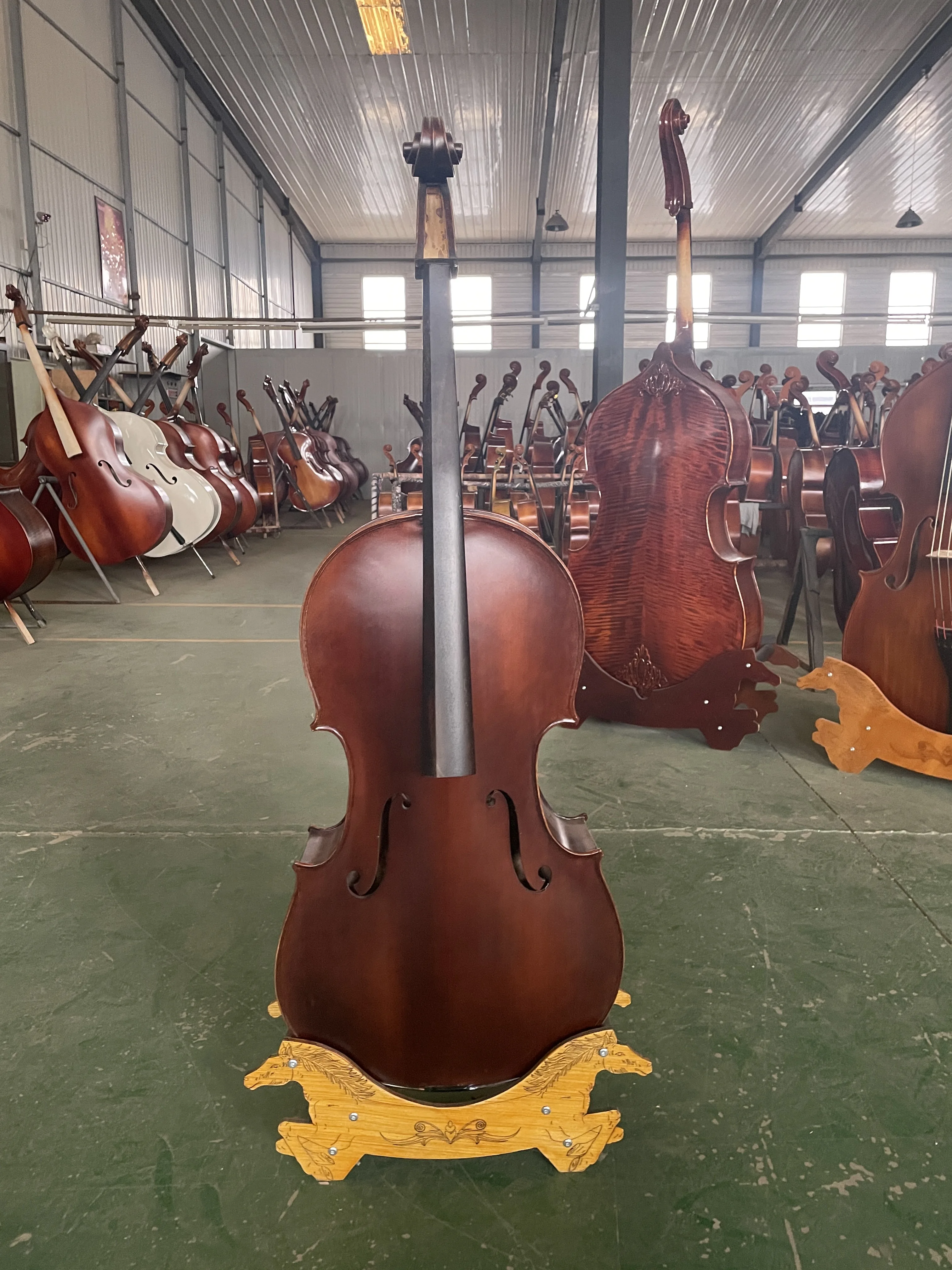 Full Solid Wood European Professional Cello, Spruce Maple Ebony, Full Tiger Pattern, Clear and Pleasant Sou