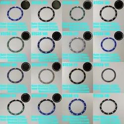 Flat Ceramic Bezel Insert 38mm*31.5mm Watch SKX007 SKX009 Replacement Watch Parts Luminous Watch bezel