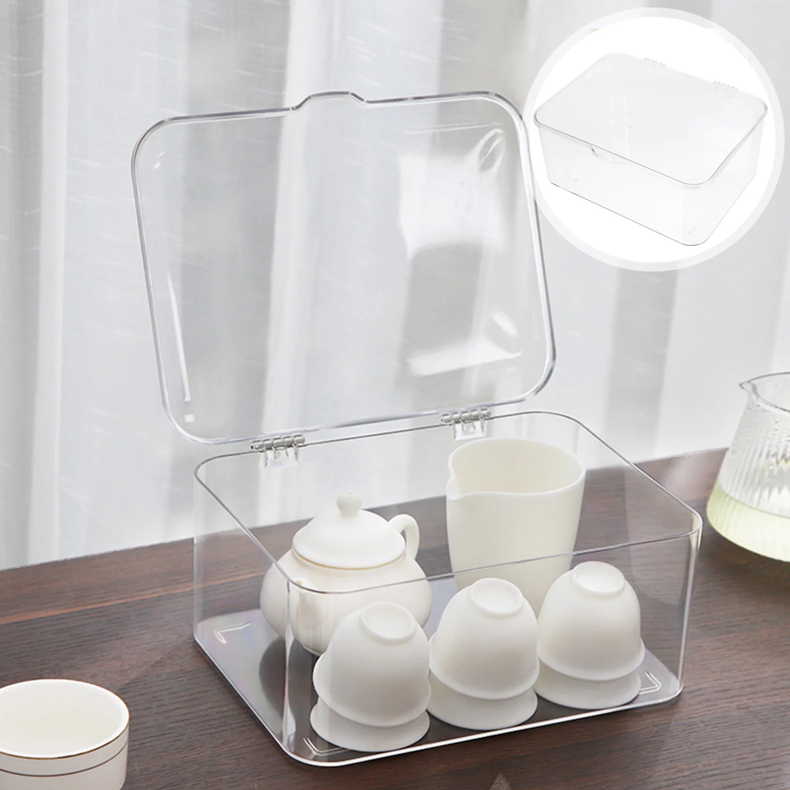 

Large Capacity Clear Storage Box Stackable Organizer For Tea Coffee Cup Kitchen Bathroom Living Room Bedroom Ps Sturdy
