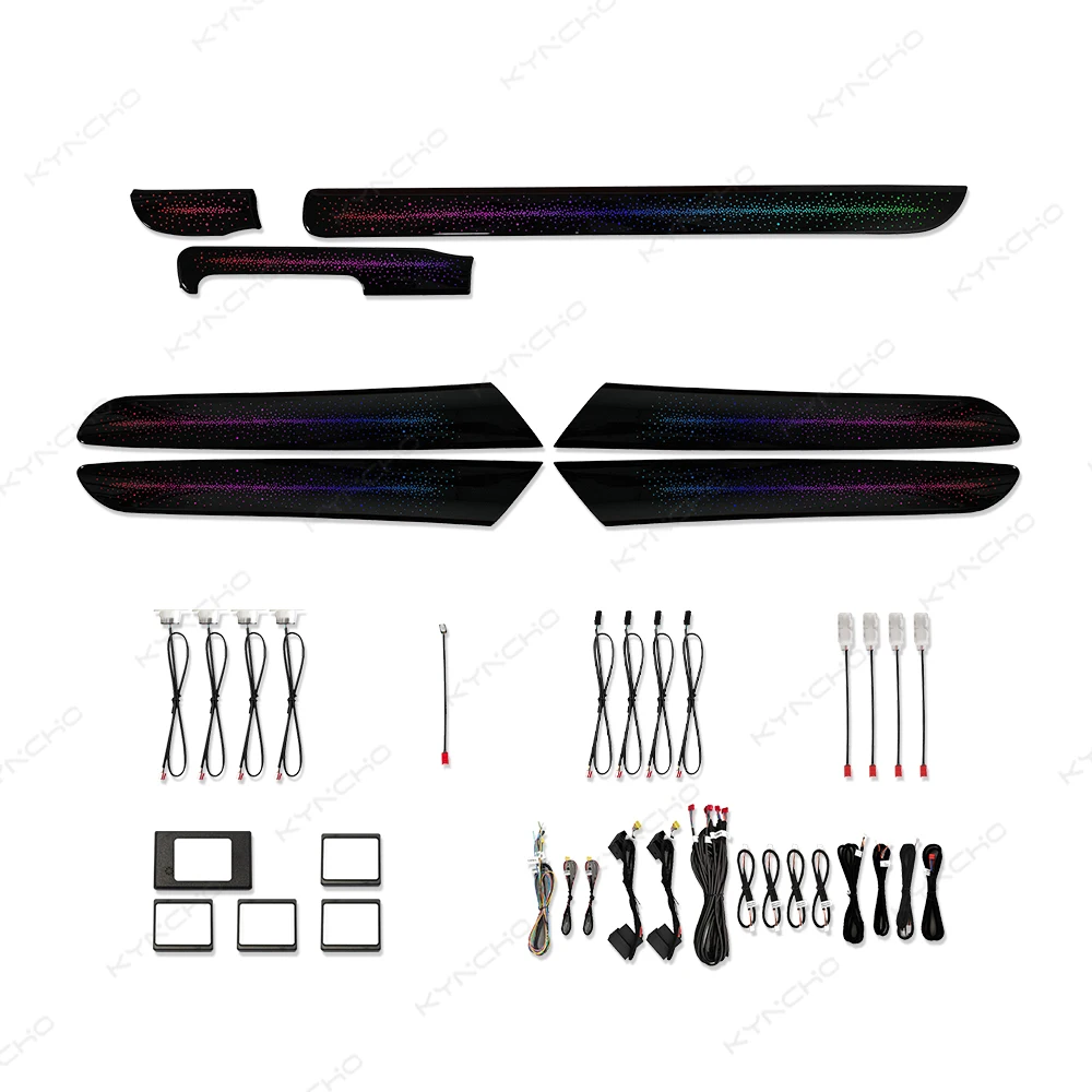 KYNCHO 64 Farben LED-Neon-Ambientelicht-Set für VW Golf 6 RGB Bluetooth App-Steuerung Auto-Innenbeleuchtung