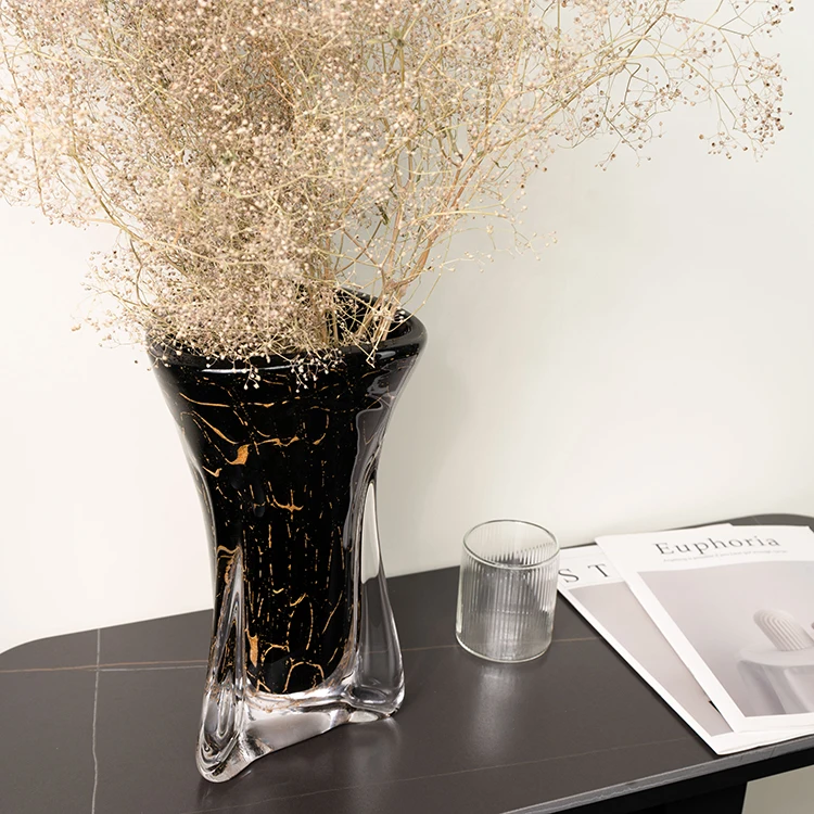 

Новинка: Глазурованная стеклянная ваза черного цвета, полупрозрачная, для цветов, для свадебного декора, украшения дома и стола
