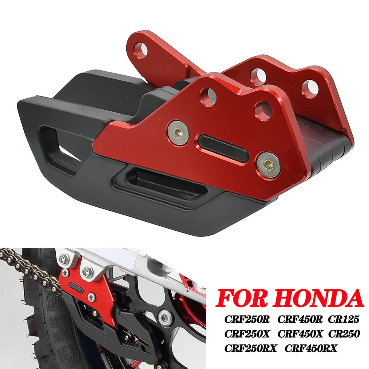 

Motorcycle CNC Chain Guide Guard For Honda CRF 250R 450R CRF250R CRF450R CR125 CR250 CRF250RX CRF450RX CR 125 250 R RX 2005-2021