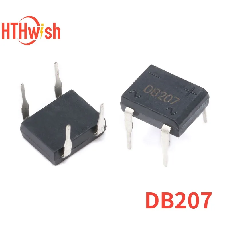 20PCS/lot DB207 Diode Bridge Retifica DIP-4 DB207S DIP4 2A 1000V Power Diode Rectifier Electronic Components