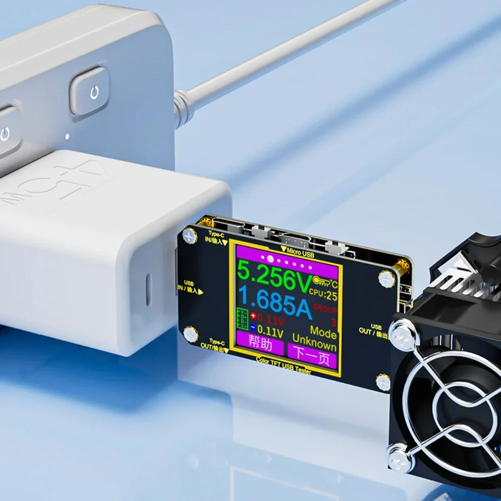 Charging Measurement 74.5*31.9*9mm Fast Charge Monitor Multi-function USB Interface Multiple USB Compatibility