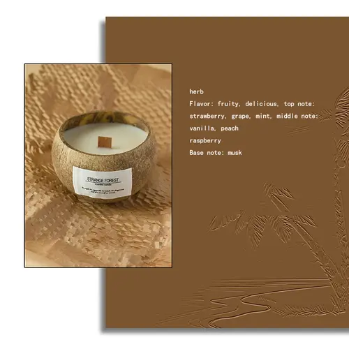 Coconut Shell Aromatherapy Candle Essential Oil Fragrance Premium Plant Wax Fragrance Home Companion - Image 8