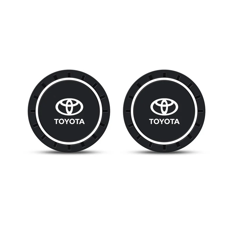 2pcs Car Center Console Water Cup Anti-Slip Mat Coaster For Toyota Rav4 Corolla Camry Aqua Yaris Cross Auris TRD Chr Accessories