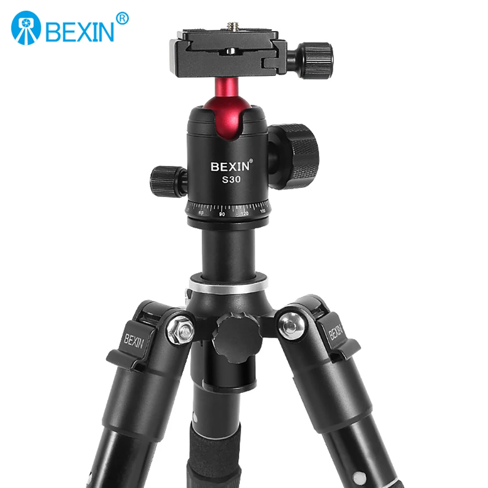 Fancin Red Tripod Head Camera Profesional Video Ball Head Mount 360 Derajat Panoramic Universal Ballhead untuk DSLR Tripod Monopod