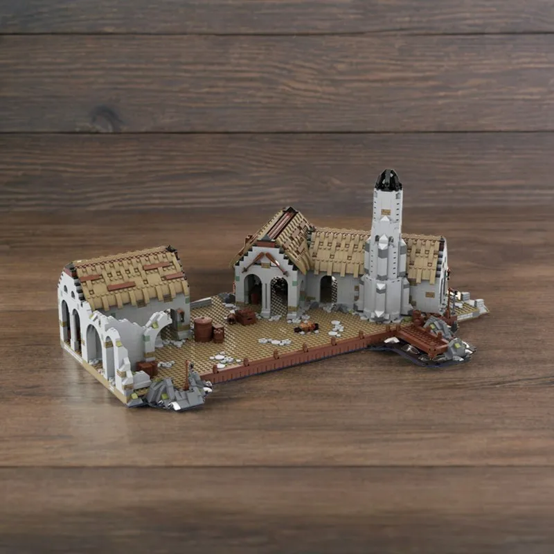 2882 Stück 2Harlond Port MOC mit Rohan Longships, Holzdock und Frachtlager, Bildung, Bausteine, Geschenk