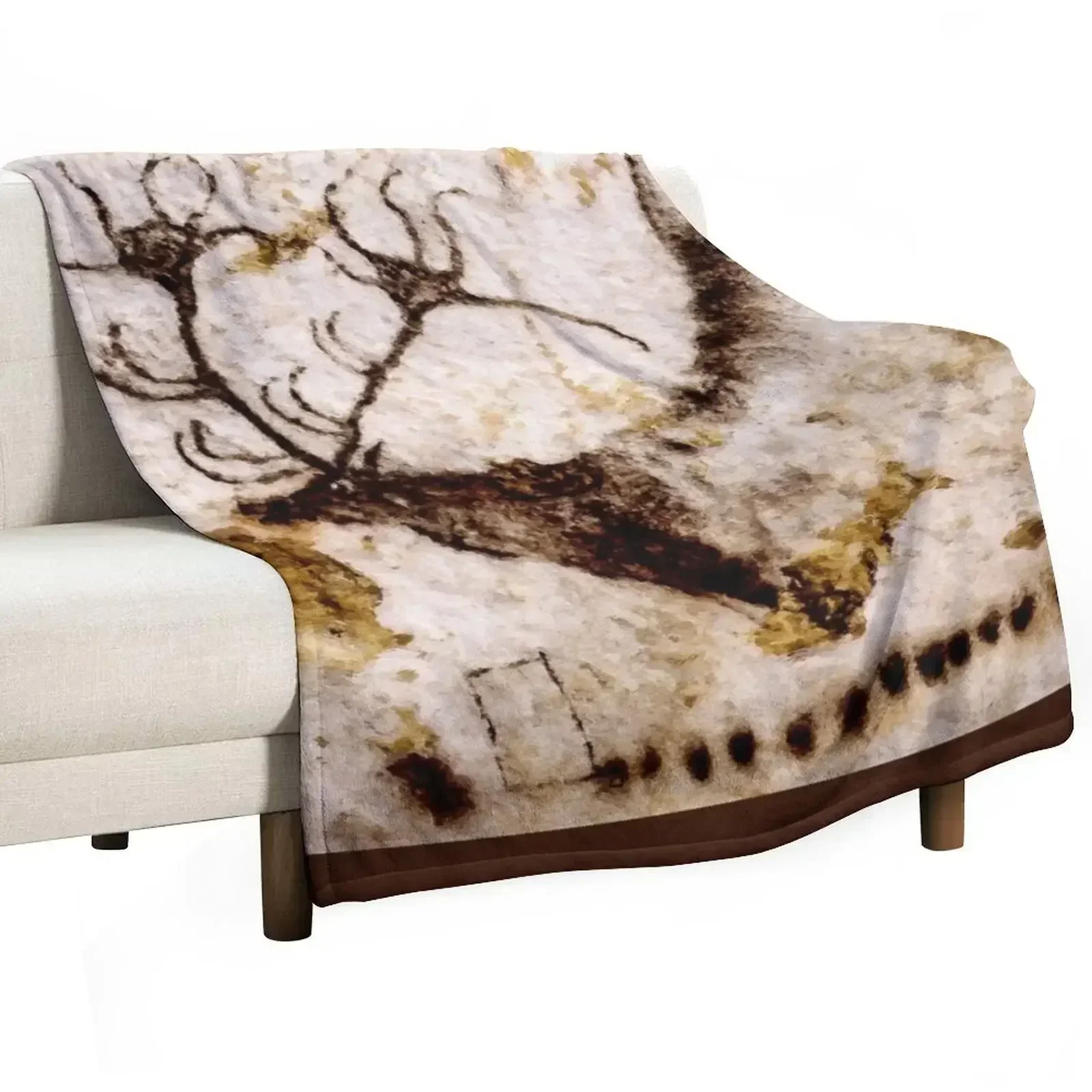 

Lascaux Megaceros Deer 2 Throw Blanket Soft Solid Color Blanket for Couch Bed