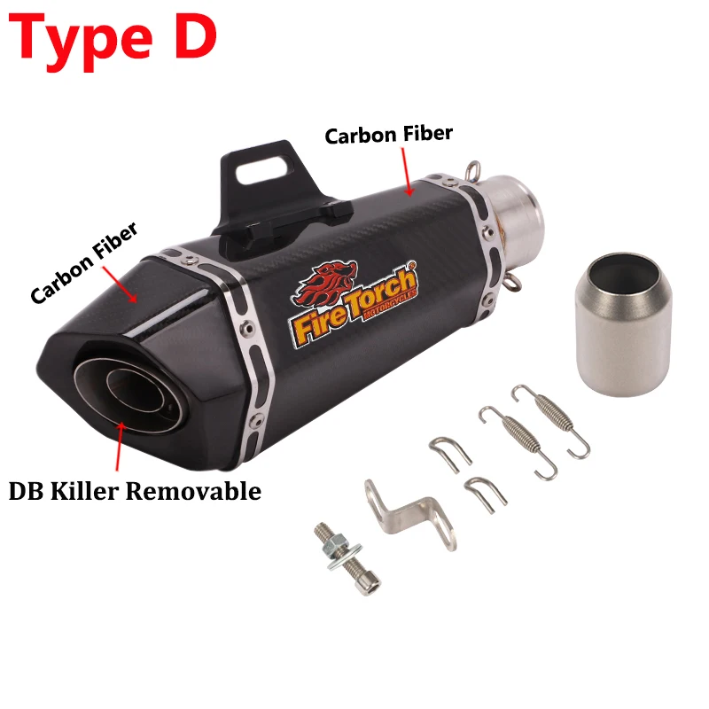 Universal 51mm Motorcycle Exhaust Escape Muffler For R3 MT07 FZ1 R6 R7 ZX6R ZX10 Z900 800MT MT09 CBR1000 703RR With DB Killer - view 6