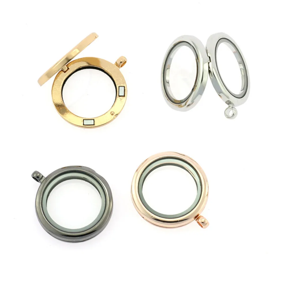 

2 шт. креативных подвесок для ожерелья: круглые фото-боксы из сплава и стекла, забавные аксессуары для DIY-украшений, черные, для женщин